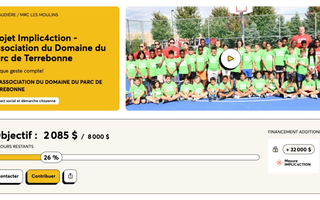 Lancement de la Campagne de Sociofinancement sur La Ruche: Objectif de 8000$ pour le Projet Implic4ction